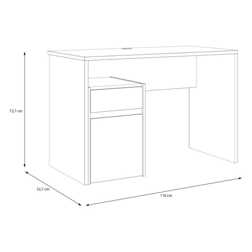 Białe biurko 110x55 cm z szufladą i szafką